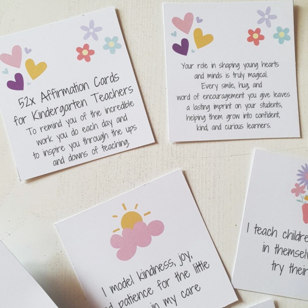 52x Weekly Affirmation Cards for Kindergarten/Early Years Educators