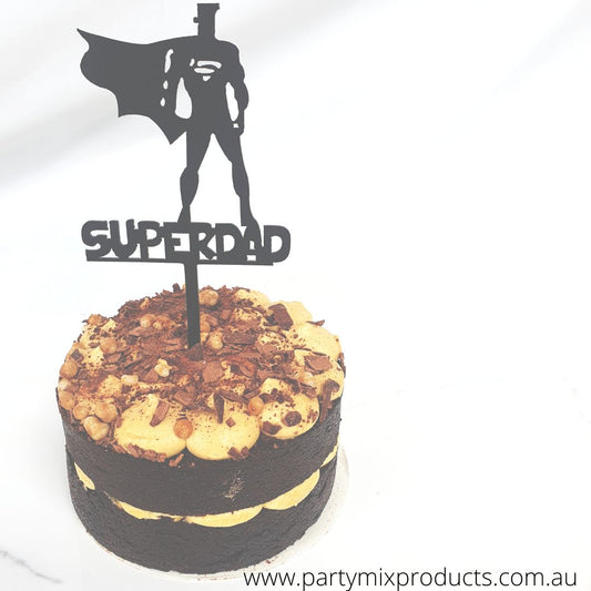 Super Dad Style 2 Black Cake Topper